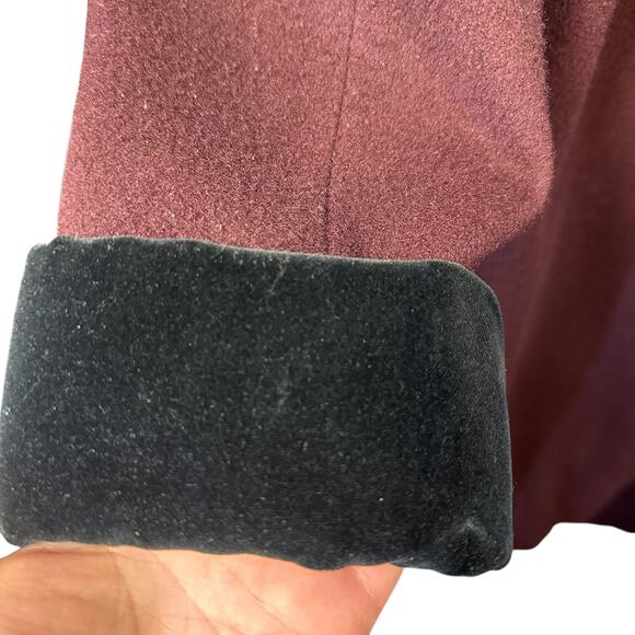 VTG Halston Wool Velvet Hooded Coat Womens SZ 6 Whimsigoth Gothic Elegant - Picture 9 of 9